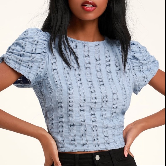 Free People Tops - free people open back light blue star stuck top